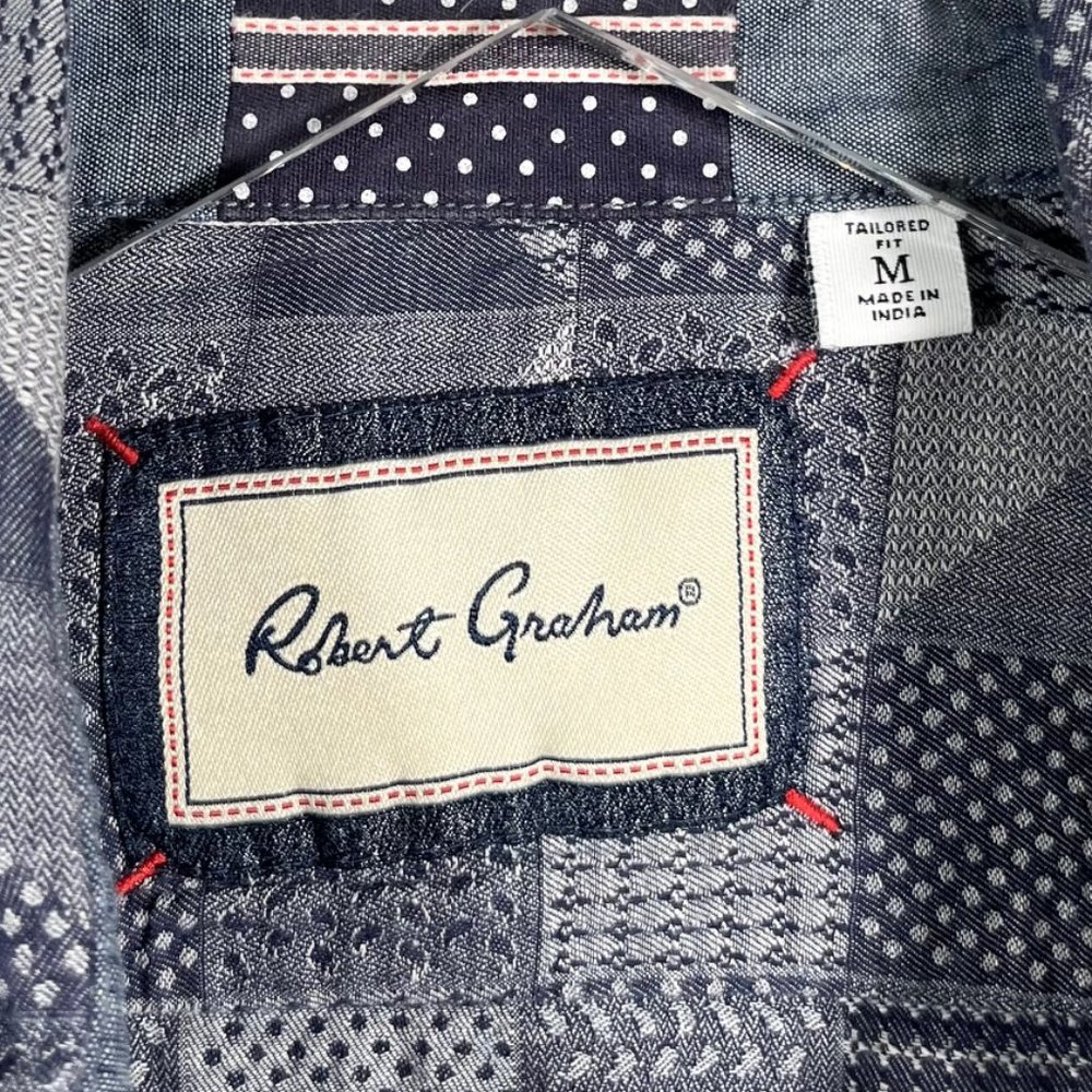 Robert Graham Patchwork Button Front Shirt Size M… - image 7